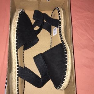 Suede espadrilles, elastic cross back ankle strap